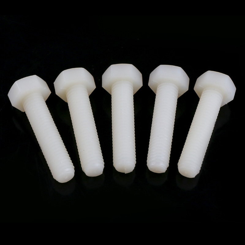 【M10】尼龙白色切边六角螺栓绝缘性佳不生锈不腐蚀重量轻