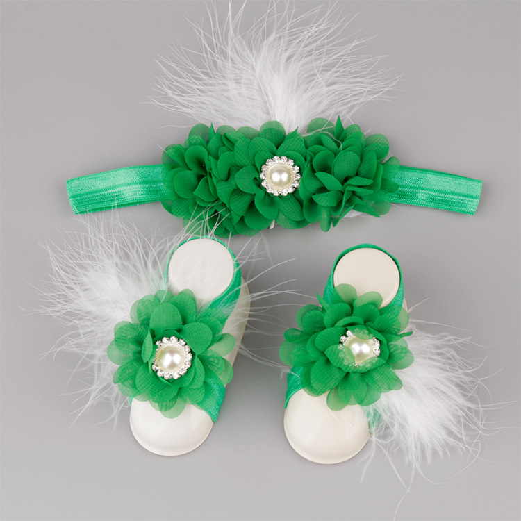 Baby Children Chiffon Flower Head Flower Foot Flower Footband Wholesale Nihaojewelry display picture 13