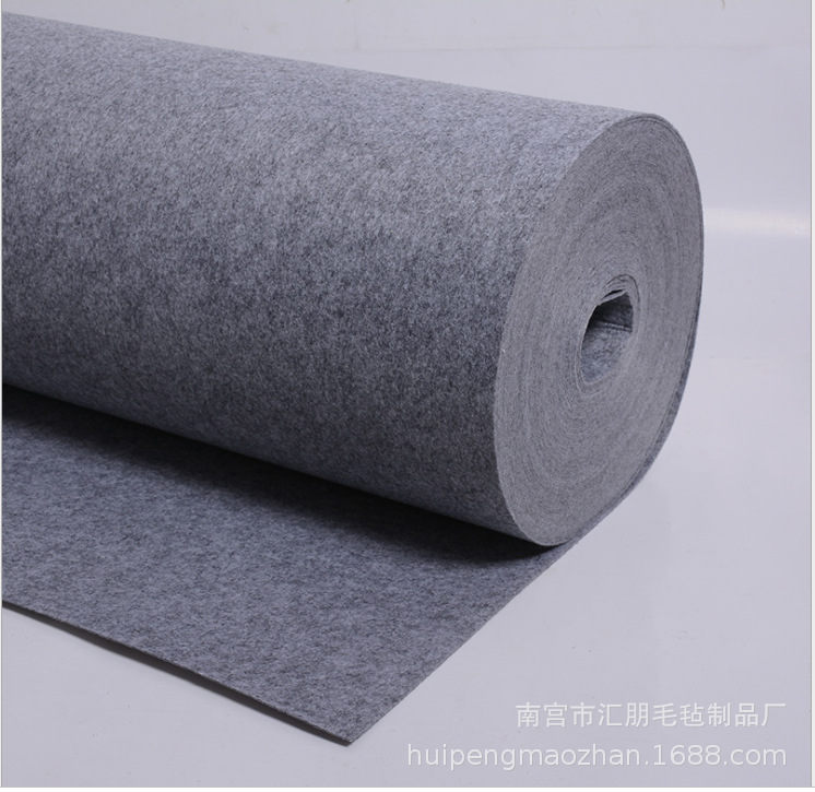浅灰色毛毡 纤维毛毡 隔音毛毡 背胶毛毡 彩色毛毡布针刺无纺布