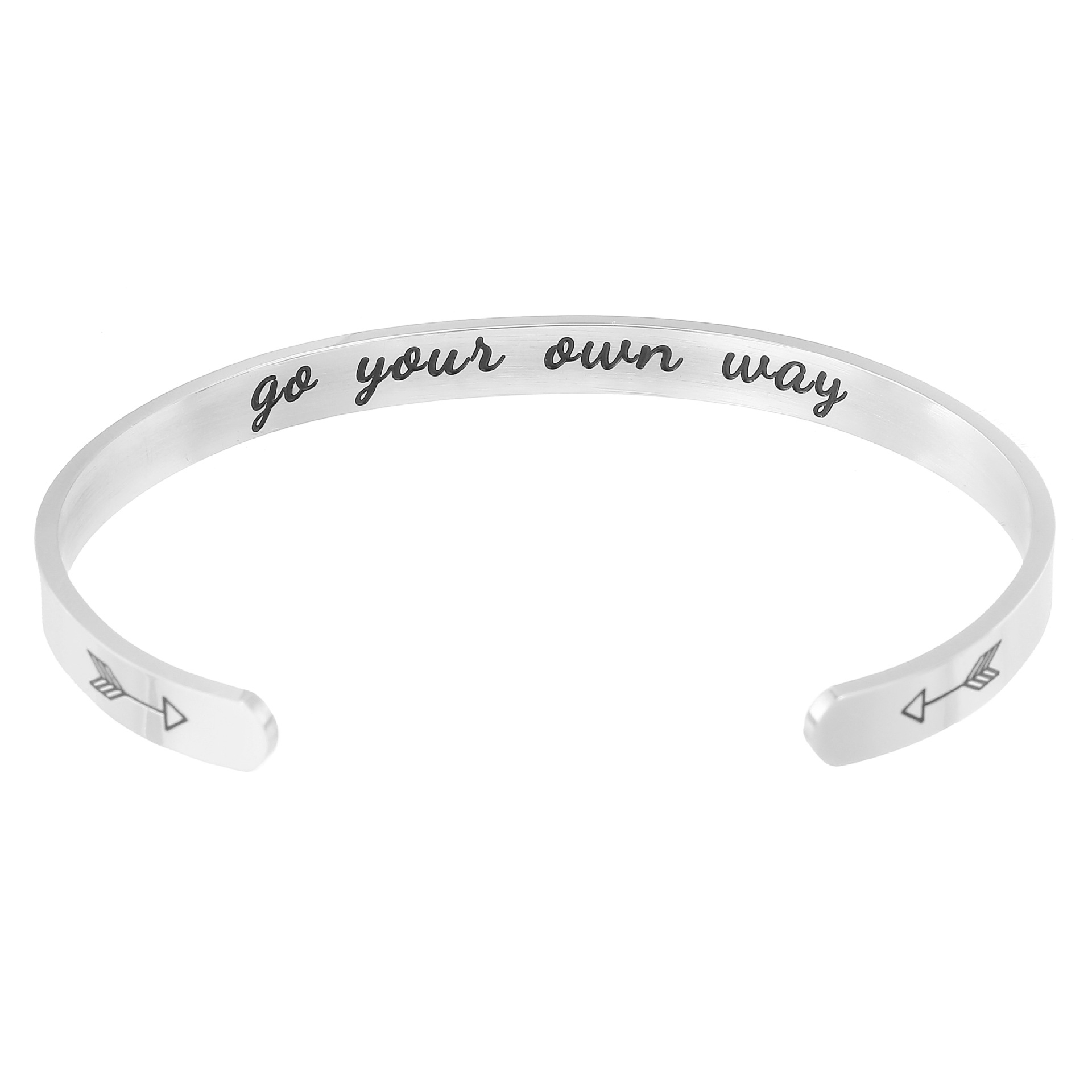 Yunna AliExpress Amazon nueva pulsera de doble flecha Keep fucking going pulsera de acero inoxidable