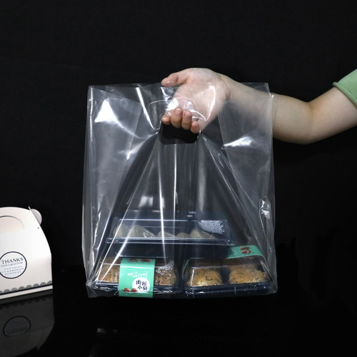 Takeaway packaging bag high-pressure pure transparent plastic food bag steak rice salad baking desserts carry-on packaging for children