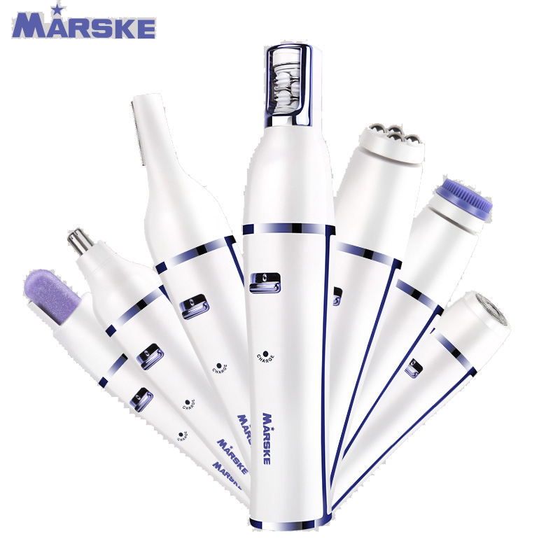 MARSKE MS-6777多功能女士剃毛器USB拔毛器洗脸按摩五合一脱毛仪