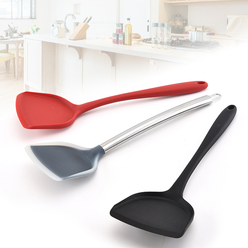 亚马逊现货硅胶锅铲 不粘锅专用铲 硅胶 煎蛋铲 中式炒菜硅胶铲|ms