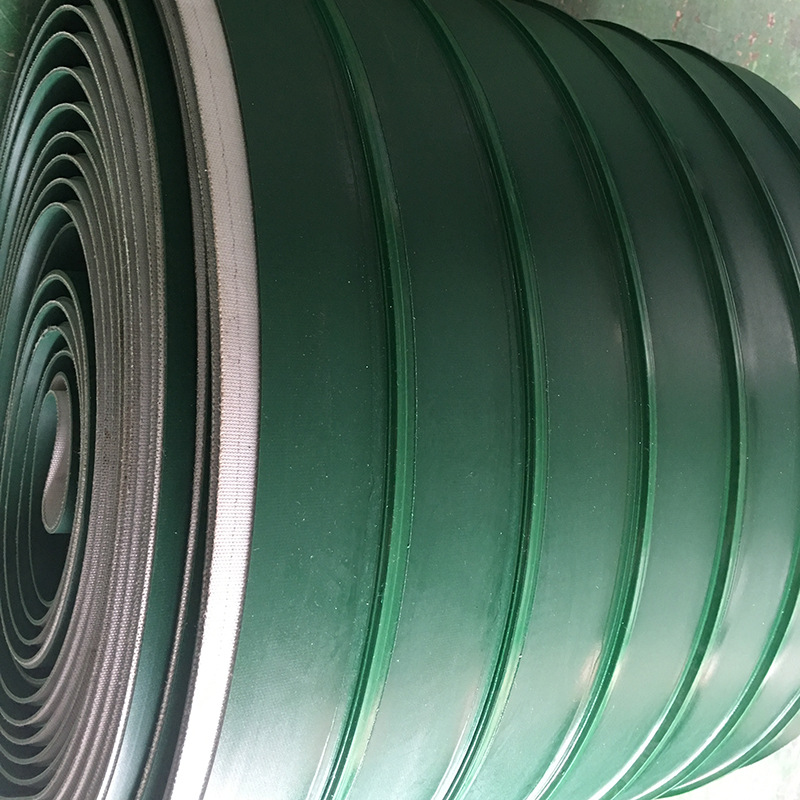 厂家供应平面带加导条绿色传动带PVC批发可定制各种规格皮带
