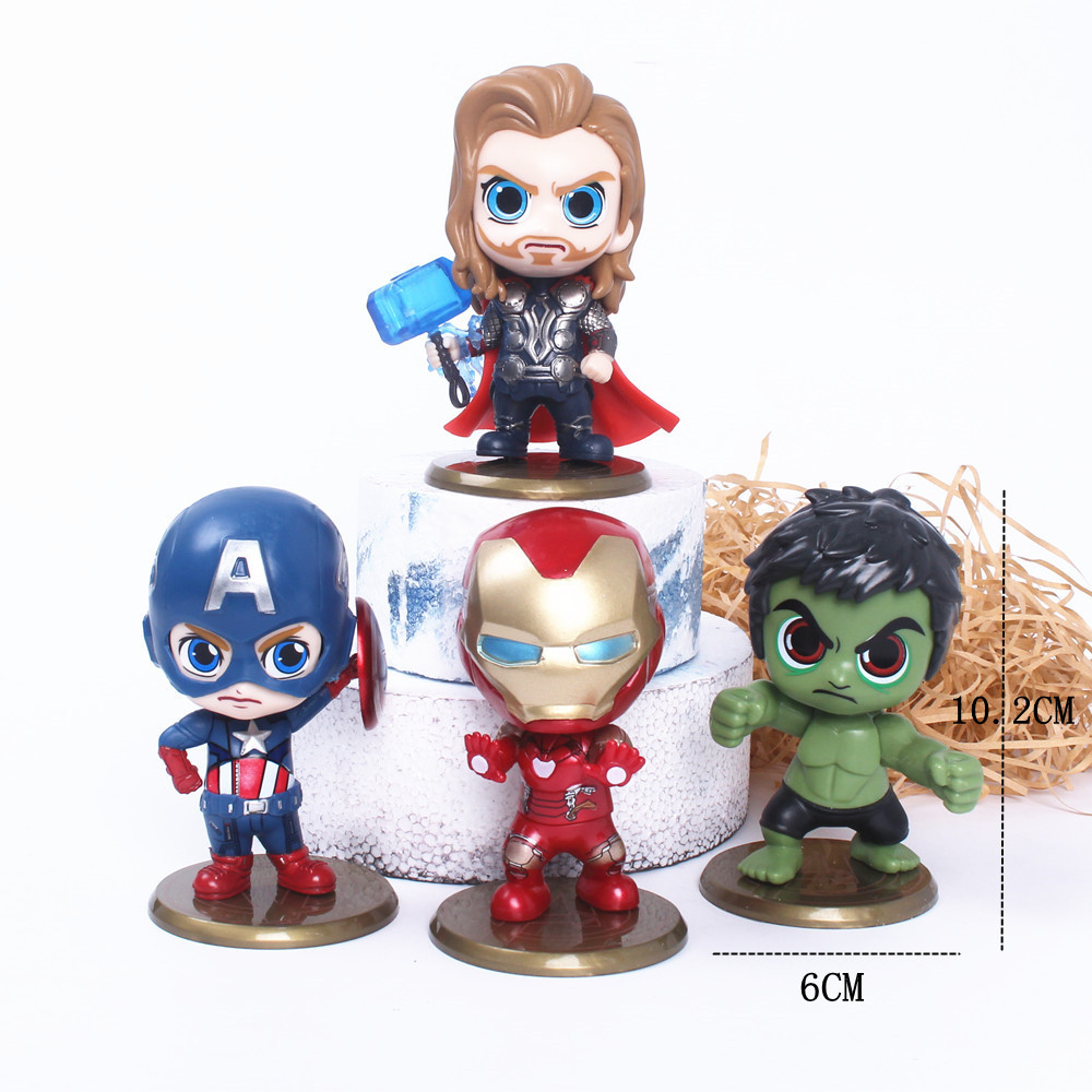 Big head Q version of Avengers 4 -piece captain car car cake…
