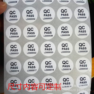 Manufacturer Printing Number Number Coated Paper Self-adhesive Printing Letter Labeling Clothing Size Labeling QC Labels