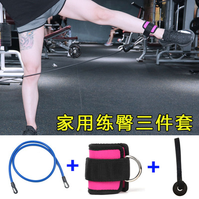 门上拉力绳配件龙门架练腿练臀部健身弹力带脚环绑腿扣脚踝绑带套