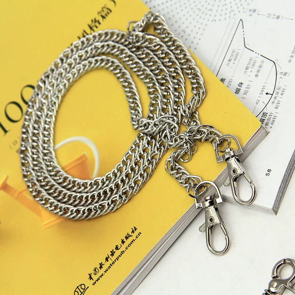 Silver double weaving chain