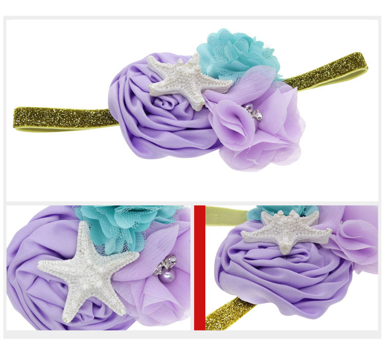 Europisches und amerikanisches KinderSeesterne Stirnband Baby elastische lockige Blumen prinzessin Stirnband Ocean Princess Kopfschmuck Grohandelpicture3