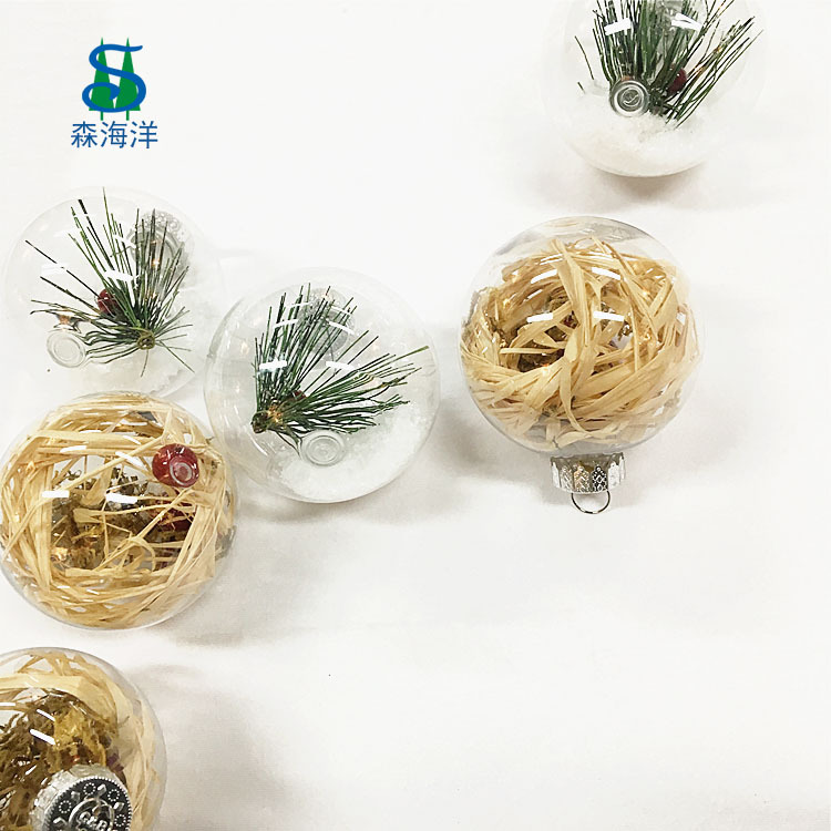 Fuente de origen PS alta bola de nieve en polvo plástico transparente bola interior decoraciones de Navidad BOLA DE Navidad colgante