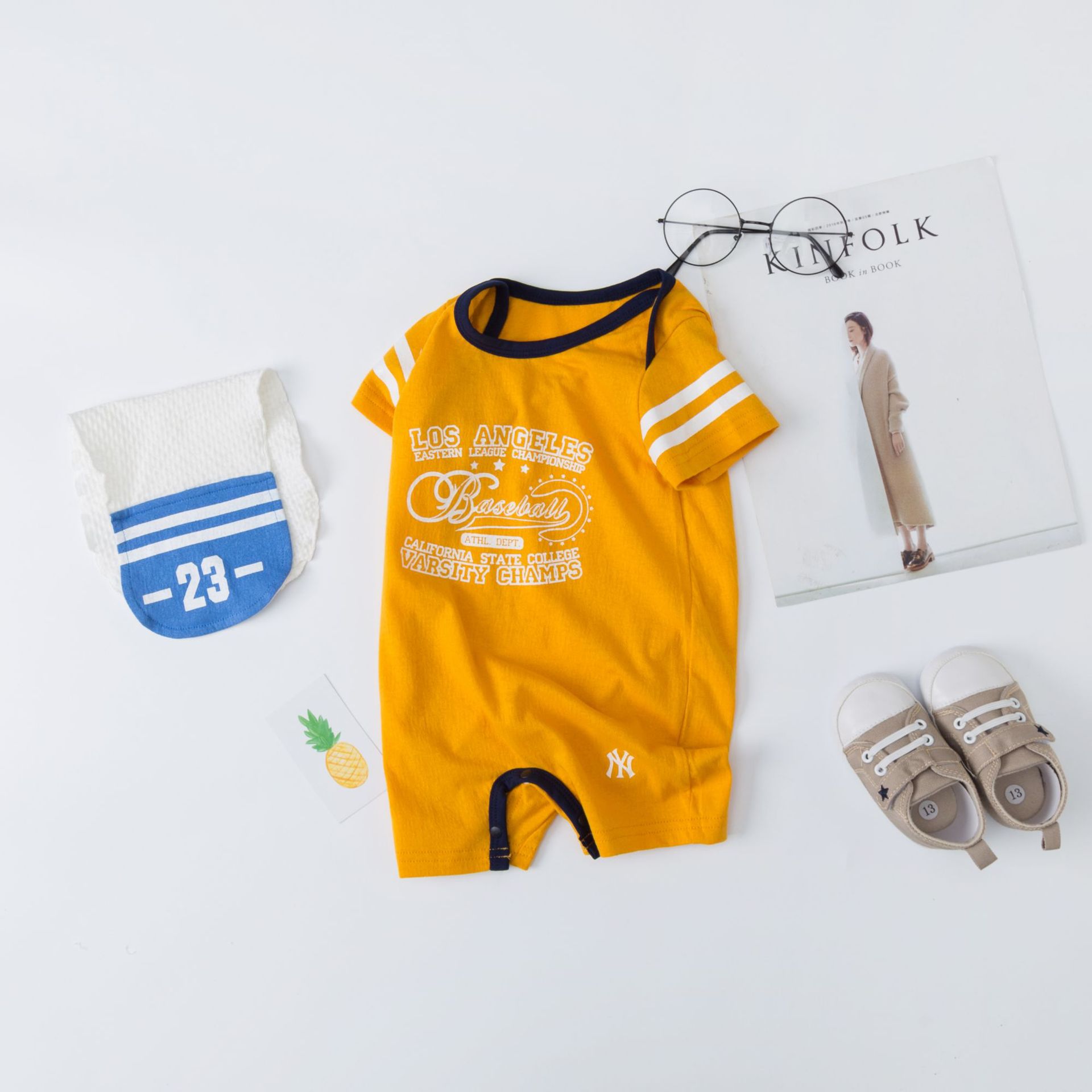 2019 new pattern Climb clothes baby Romper Thin section Newborn clothes Male baby Short sleeved summer one-piece garment