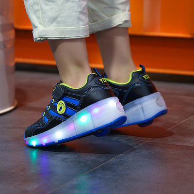 带灯暴走鞋批发儿童单轮自动款溜冰鞋男童青少年轮滑鞋女童爆走鞋