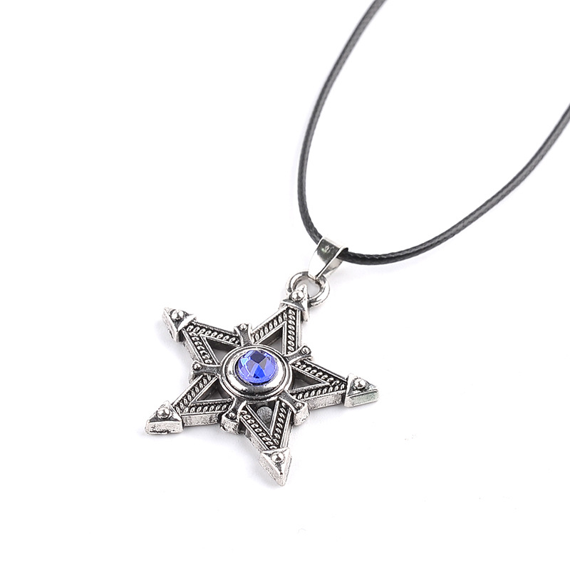 New simple fairy tail black rock shooter pentagram necklace nihaojewelry wholesale
