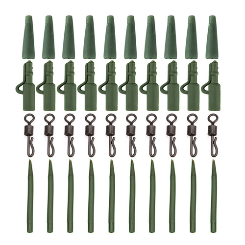 Cross-border European carp large line set fishing gear accessories 40-piece set gun holster swivel anti-slip hose set wholesale
