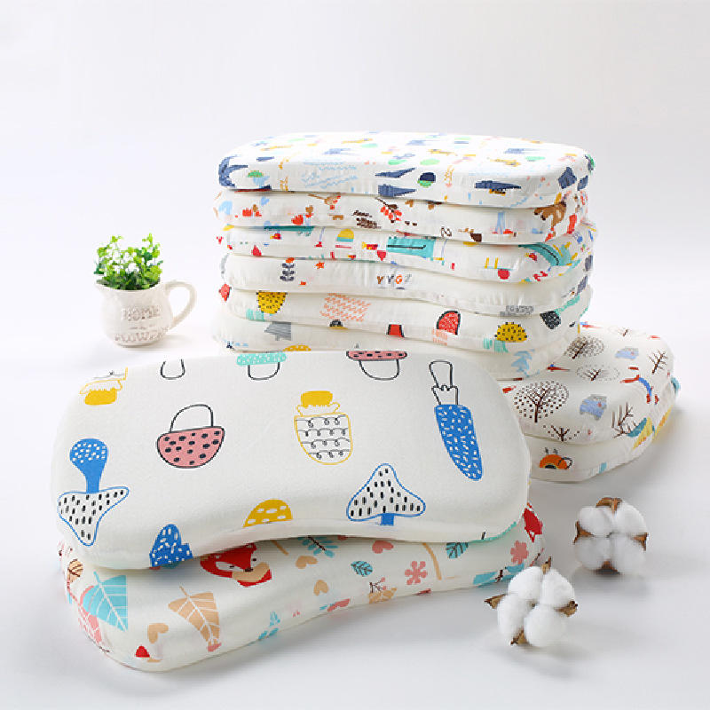 Baby Pillow Newborn 0-1 Pillow shape pure cotton pillow baby Supplies latex Memory Foam
