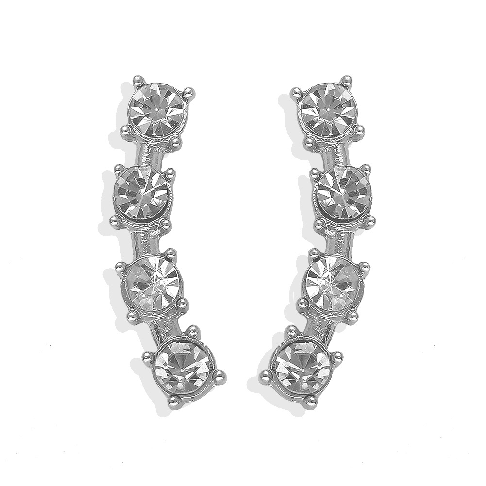 Baub Die Gleiche Legierung Diamant Ohrringe Mode Ohrringe High Sense Kleid Accessoires Laufsteg Ohrringe display picture 4