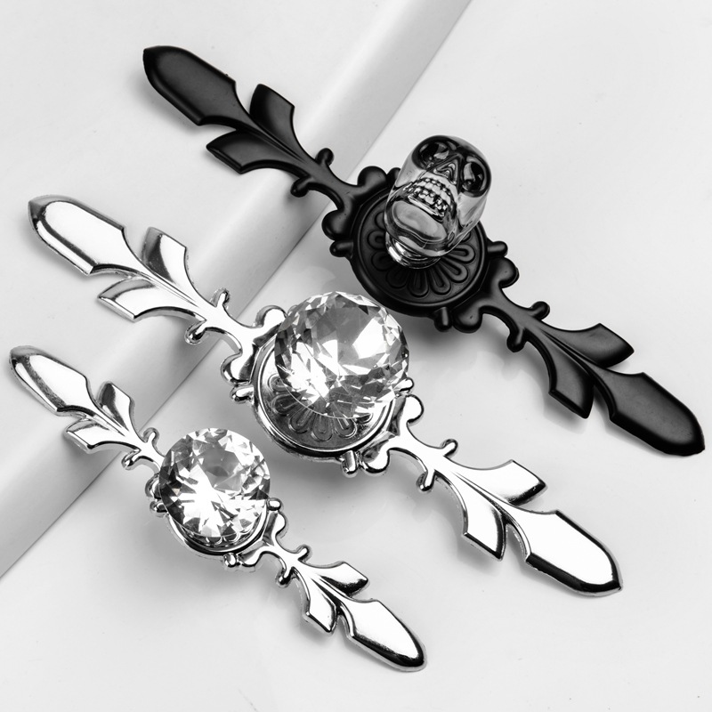 originality crystal cupboard fashion Simplicity European style drawer hardware wardrobe Diamonds Hole handle transparent Glass handle