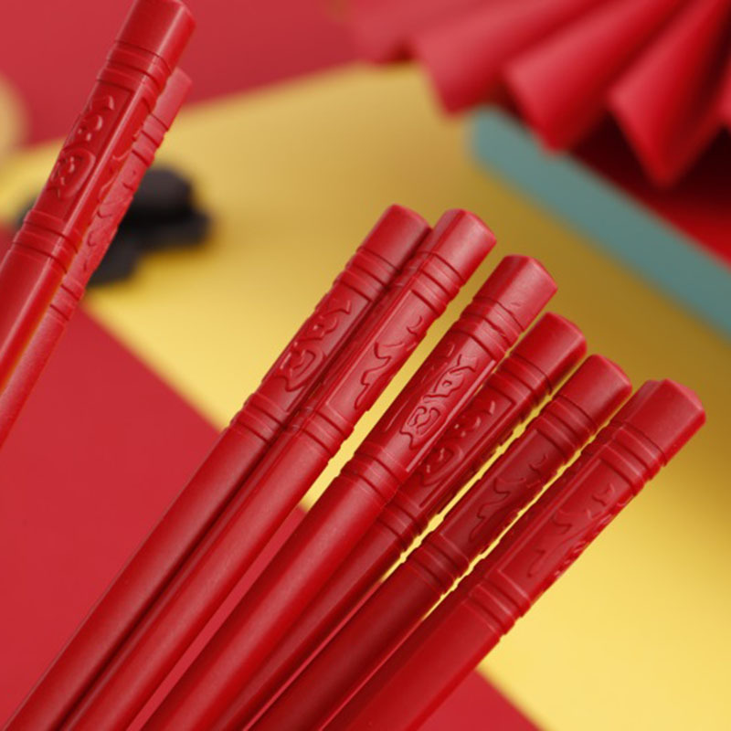 Manufactor Supplying Chinese Red Jubilation Alloy chopsticks hotel household Jubilation carving disinfect Alloy chopsticks