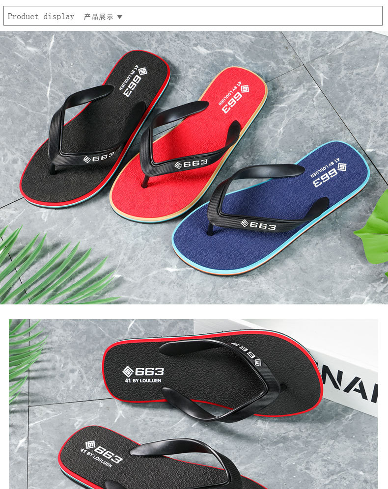 Wholesale of Lu 'an cross-border men's flip-flops, summer anti-slip rubber casual beach slippers, men's export cool slippers undefined