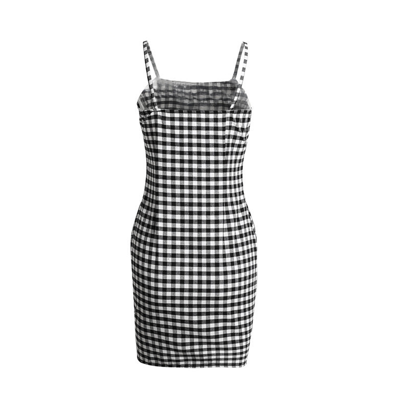 New summer sexy sling plaid dress  NSJR22621