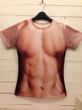 原宿风TEE 数码印花 3D短袖 Muscle 肌肉男短袖潮创意t恤一件代发