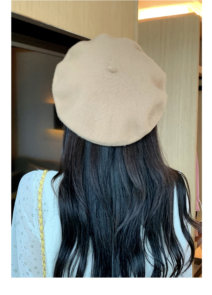 امرأة النمط الكوري اللون الصامد أفخم إفيلس قبعة البيريه display picture 8