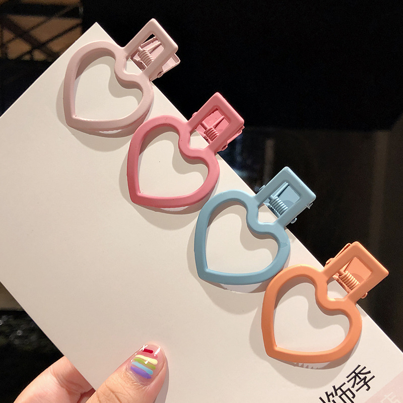 New Fashion Candy Color Word Clip Color Hollow Side Clip Love Heart Cheap Hairpin Wholesale display picture 19