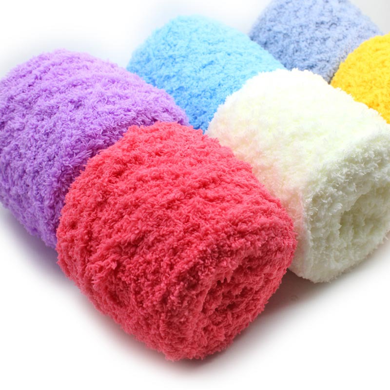 Coral fleece towel thread, hand-knitted...