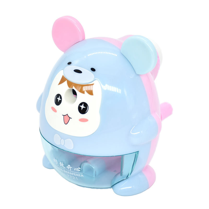 Feliz 7721 lindo ratón sacapuntas animal de dibujos animados sacapuntas estudiantes utilizan velocidad corte automático sacapuntas