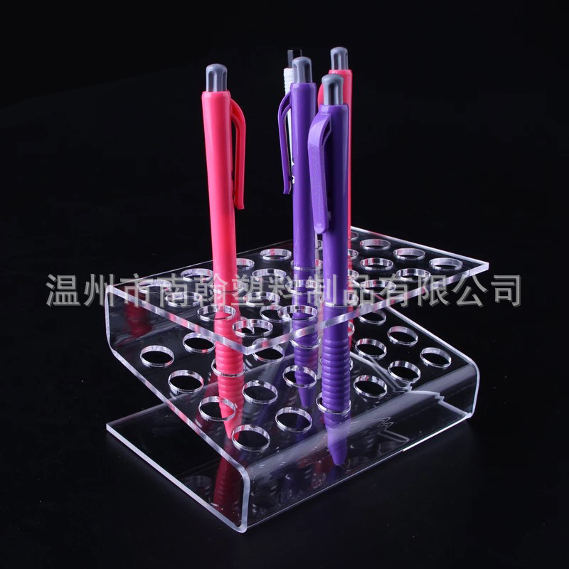 厂家定制亚克力文具店笔架有机玻璃笔架圆珠笔画眉笔马克笔展示架