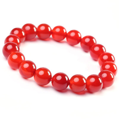 天然红玛瑙手链批发 情侣 时尚  diy 个性 热销手串 男女 10mm|ru