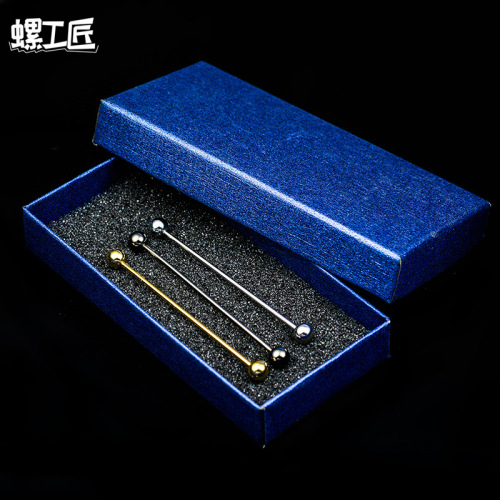 High quality round ball men's business shirt collar pin collar flower one-word thread buckle metal collar corner bar