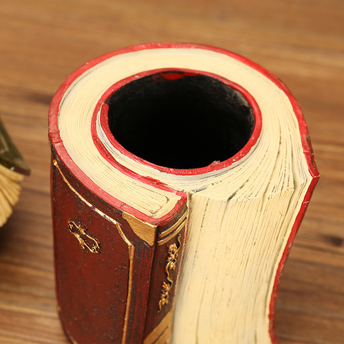 Retro Book Decor Pen Holder Creative Personalized Multi-functional Resin Desk Accessory Organizational Vase, Dropshipping One Piece