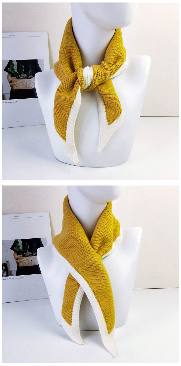 Triangle Towel Solid Color New Scarf Warm Knitted Wool Shawl display picture 1