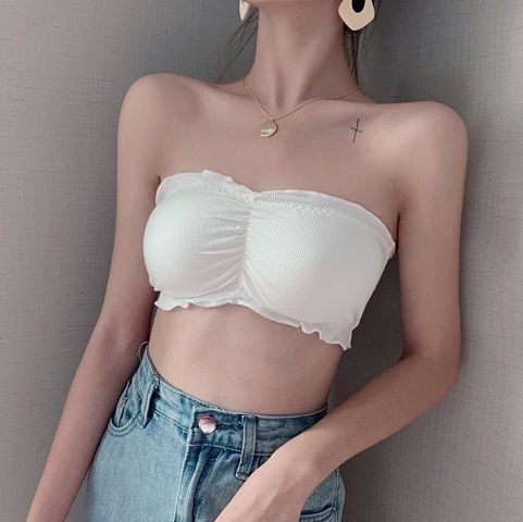 New pure cotton one-piece seamless underwear for women without underwire, strapless, anti-slip, beautiful back, shaping, versatile, suitable for teenagers, camisole