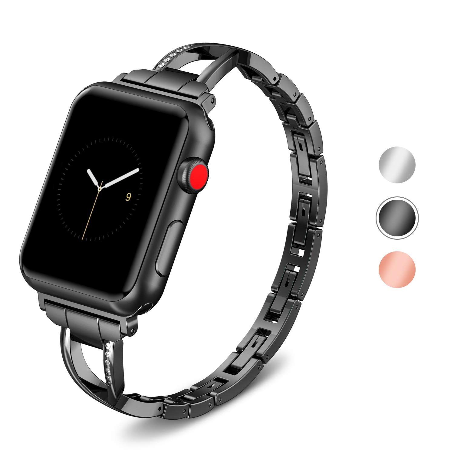 适用于苹果手表表带X型镶钻金属手表带iwatch8-1代SE表带工厂批发
