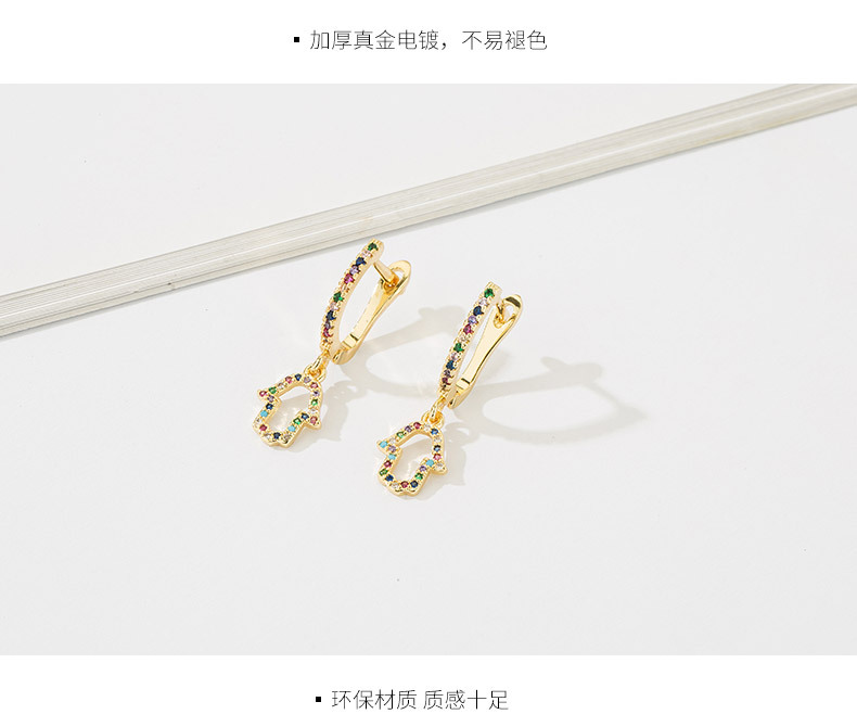 Colored Zircon Earrings Female Alloy Diamond Earrings display picture 7