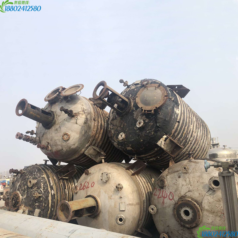 现货出售二手反应釜 1 30立方不锈钢反应釜 搪瓷反应釜 外盘管反