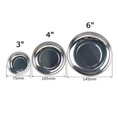 Stainless steel magnetic tool tray round magnetic bowl parts bowl auto repair storage tray screw adsorption tool