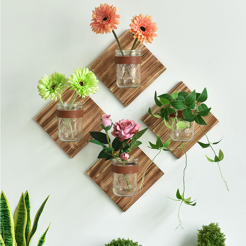 创意玻璃瓶绿植水培植物壁挂客厅墙上装饰悬挂花瓶容器家居挂件 阿里巴巴