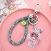 Acrylic glossy crystal, rabbit, creative keychain, school bag with accessories for elementary school students, pack, decorations