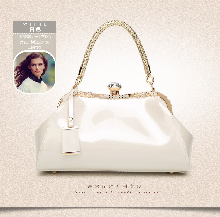 Fashion Diamond Patent Leather Handbag display picture 12