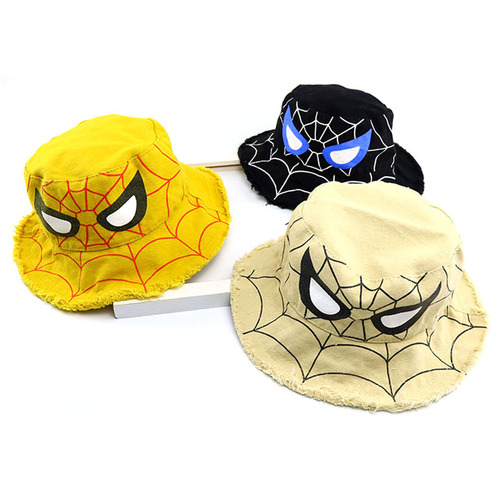 Cross-border supply European and American trendy animation cartoon children's basin hat foreign trade boy Spider-Man fisherman hat wholesale T920
