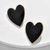 Metal multicoloured fashionable earrings heart-shaped, European style, suitable for import, wide color palette