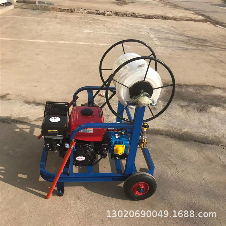 汽油机带动自动卷管打药机 现货 电瓶车带动打药机汽油手推喷雾器