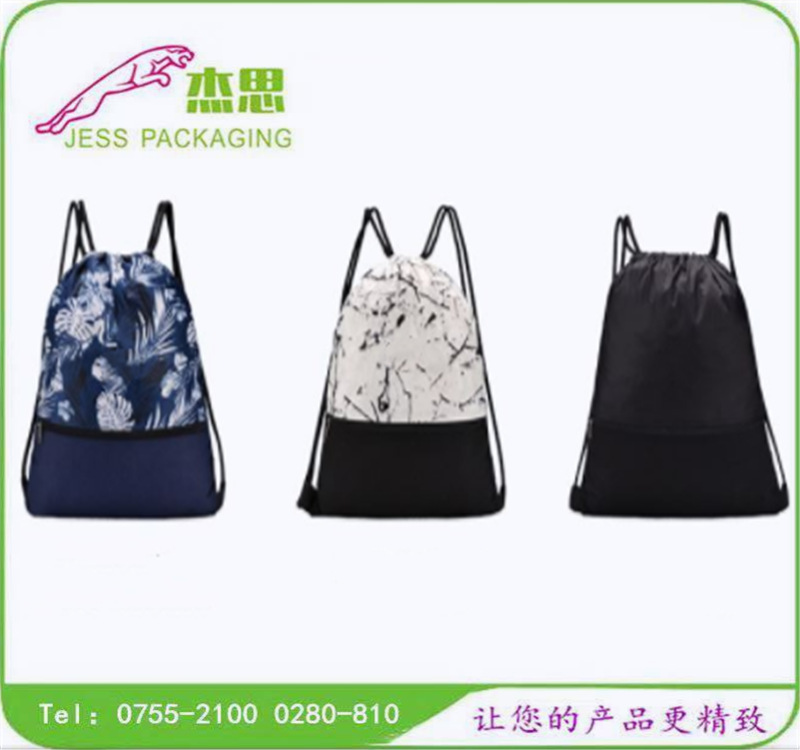 设计新款帆布多口背包大容量抽绳收纳包拉链双肩束口袋量大从优