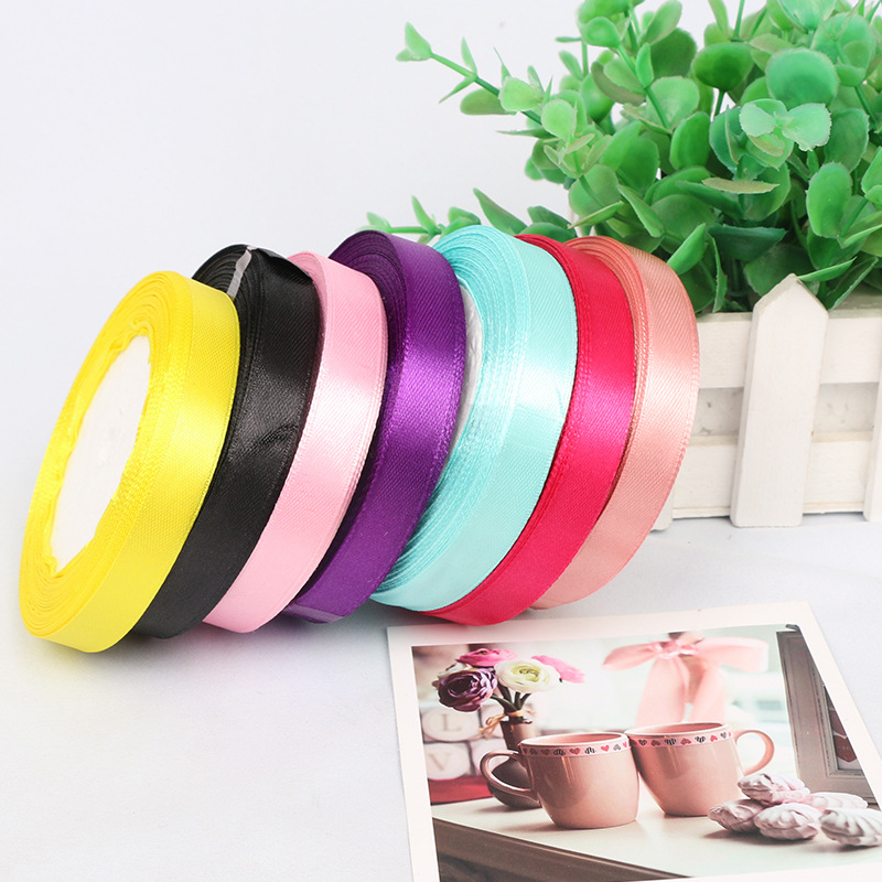 缎带鲜花包装丝带彩带绑蝴蝶结喜糖盒蛋糕带手绑飘带发饰1.2厘米