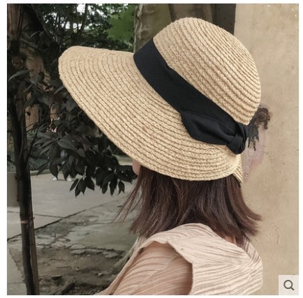 Cappello da sole donna stile hepburn a tesa larga in rafia chic_voghion.com