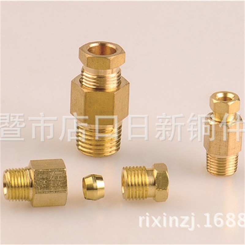 诸暨永迪 铜内卡直接油管接头 尼龙管直通油卡卡套4 6 厂家