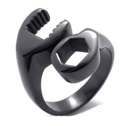 1 Piece Punk Geometric Stainless Steel Asymmetrical Men's Rings display picture 1